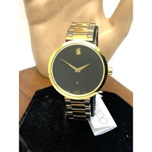 Movado Women's Watch 0607679 Museum Black Dial Swiss Automatic 2-Tone Steel 32mm